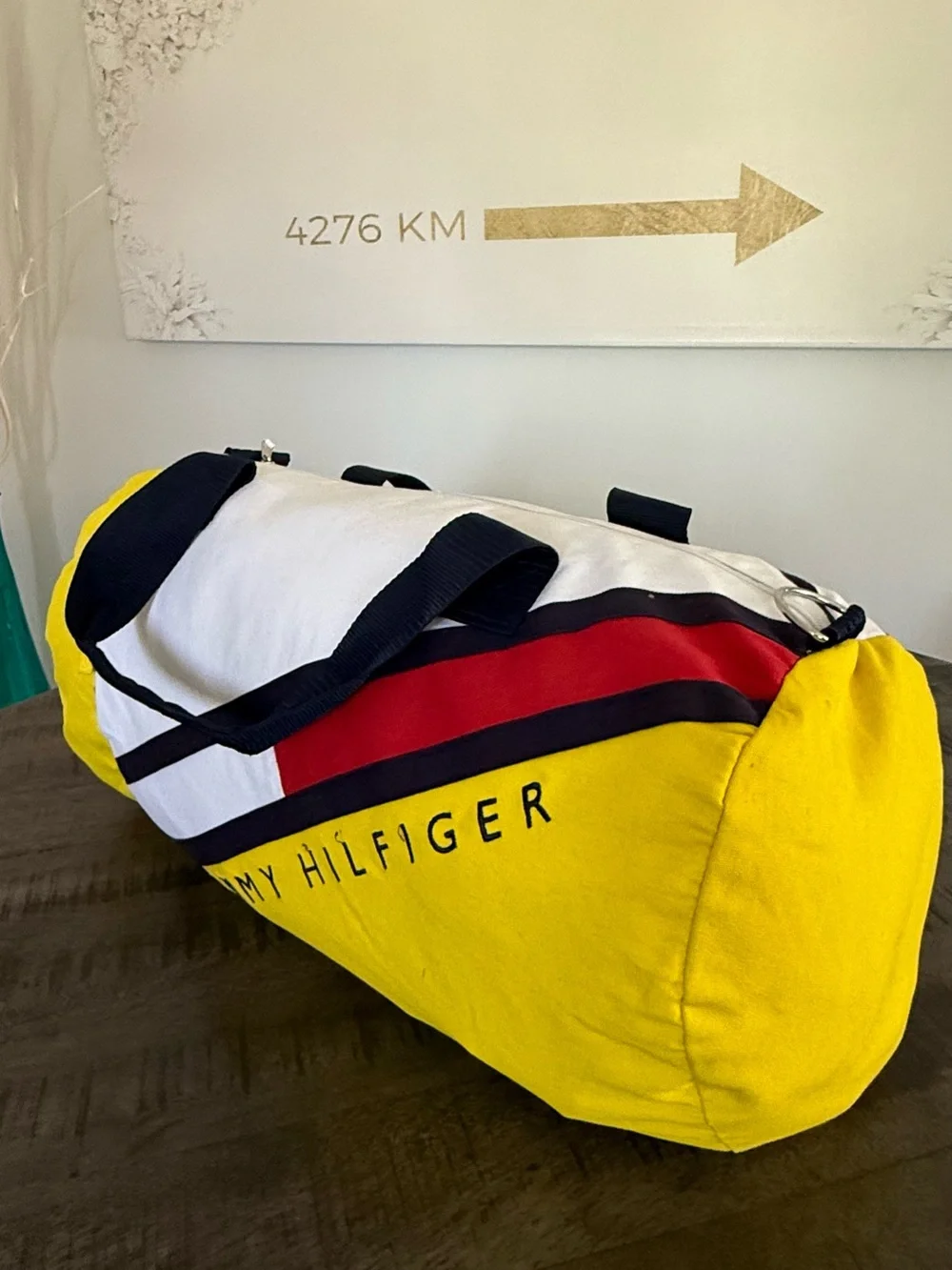 Tommy Hilfiger Yellow & White Duffel Bag